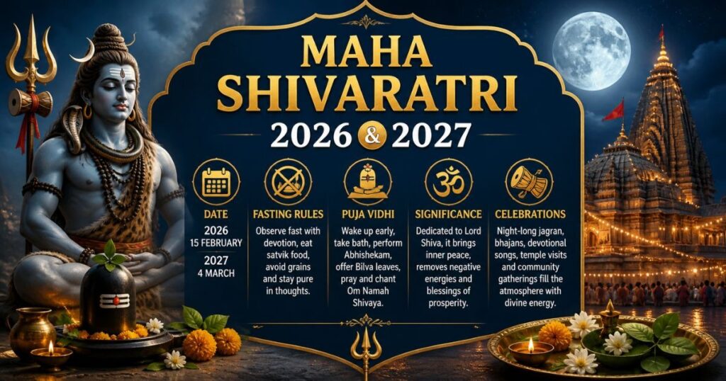 Maha Shivaratri 2026 and 2027: Date, Fasting Rules, Puja Vidhi, Significance, and Celebrations