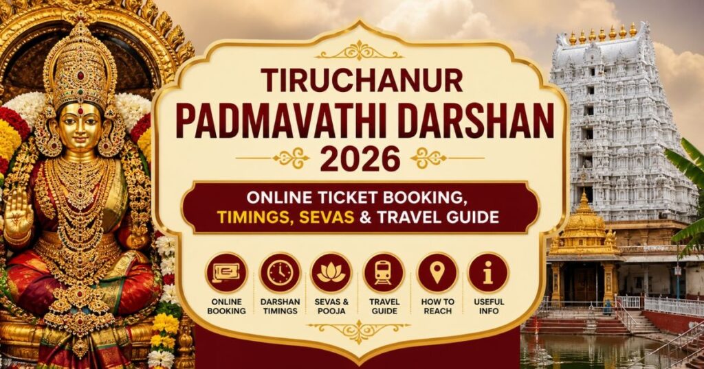 Tiruchanur Padmavathi Darshan 2026: Online Ticket Booking, Timings, Sevas & Travel Guide