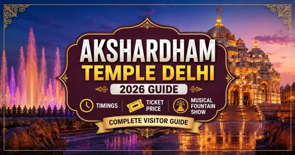 Akshardham Temple Delhi 2026 Guide: Timings, Ticket Price & Musical Fountain Show